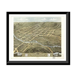 Panoramic Map - Titusville, Pennsylvania, 1871 - Bird's Eye View Print