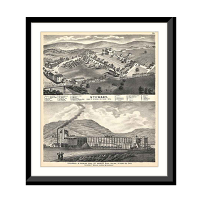 Panoramic Map - Athens, Ohio, 1875 - Bird's Eye View Print