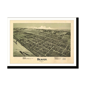 Panoramic Map - Beaver, Pennsylvania, 1900 - Bird's Eye View Print