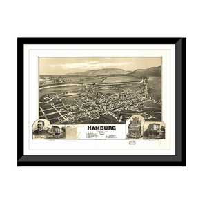 Panoramic Map - Hamburg, Pennsylvania, 1889 - Bird's Eye View Print
