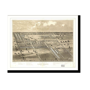 Panoramic Map - Camp Chase, Ohio, 1860 - Bird's Eye View Print