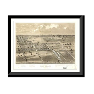 Panoramic Map - Camp Chase, Ohio, 1860 - Bird's Eye View Print