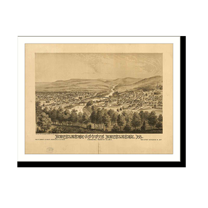 Panoramic Map - Bethlehem, Pennsylvania, 1877 - Bird's Eye View Print