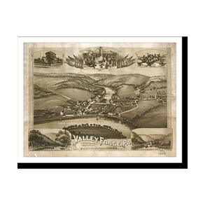 Panoramic Map - Valley Forge, Pennsylvania, 1890 - Bird's Eye View Print