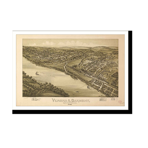 Panoramic Map - Verona Oakmont, Pennsylvania, 1896 - Bird's Eye View Print