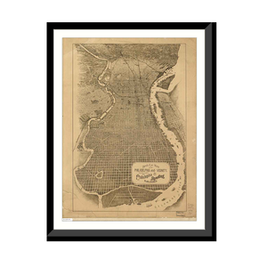 Panoramic Map - Philadelphia, Pennsylvania, 1870 - Bird's Eye View Print