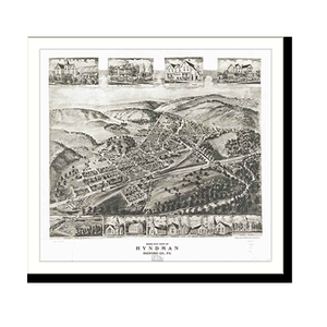 Panoramic Map - Hyndman, Pennsylvania, 1906 - Bird's Eye View Print