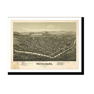 Panoramic Map - Waynesburg, Pennsylvania, 1897 - Bird's Eye View Print