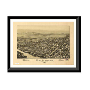 Panoramic Map - West Bethlehem, Pennsylvania, 1894 - Bird's Eye View Print