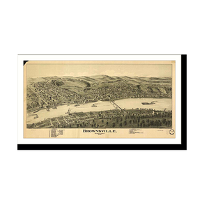 Panoramic Map - Brownsville, Pennsylvania, 1902 - Bird's Eye View Print