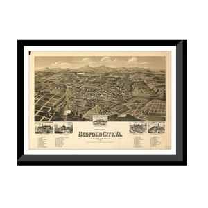 Panoramic Map - Bedford City, Virginia, 1891 - Bird's Eye View Print