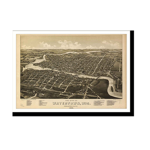 Panoramic Map - Watertown, Wisconsin, 1885 - Bird's Eye View Print