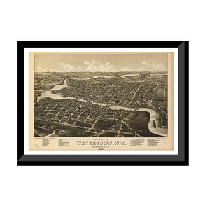 Panoramic Map - Watertown, Wisconsin, 1885 - Bird's Eye View Print