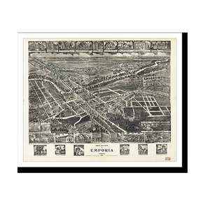Panoramic Map - Emporia, Virginia, 1907 - Bird's Eye View Print