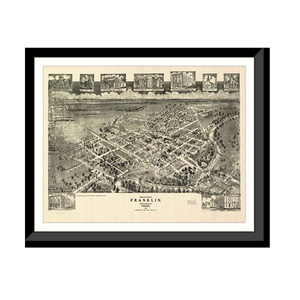 Panoramic Map - Franklin, Virginia, 1907 - Bird's Eye View Print