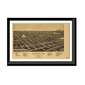 Panoramic Map - Antigo, Wisconsin, 1886 - Bird's Eye View Print