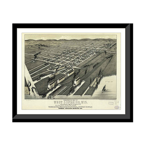 Panoramic Map - West Superior, Wisconsin, 1887 - Bird's Eye View Print