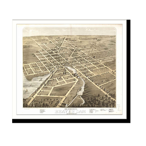Panoramic Map - Beaver Dam, Wisconsin, 1867 - Bird's Eye View Print