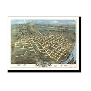 Panoramic Map - Chattanooga, Tennessee, 1871 - Bird's Eye View Print
