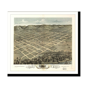 Panoramic Map - Boscobel, Wisconsin, 1869 - Bird's Eye View Print