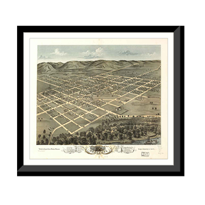 Panoramic Map - Boscobel, Wisconsin, 1869 - Bird's Eye View Print