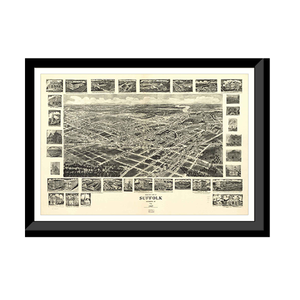 Panoramic Map - Suffolk, Virginia, 1907 - Bird's Eye View Print