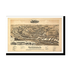 Panoramic Map - Waynesboro, Virginia, 1891 - Bird's Eye View Print