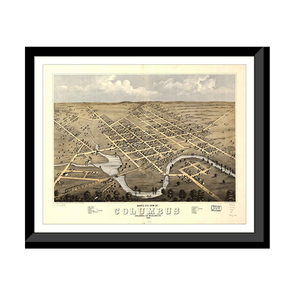 Panoramic Map - Columbus, Wisconsin, 1868 - Bird's Eye View Print