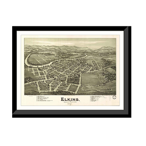 Panoramic Map - Elkins, West Virginia, 1897 - Bird's Eye View Print