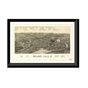 Panoramic Map - Bellows Falls, Vermont, 1886 - Bird's Eye View Print