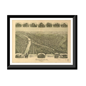 Panoramic Map - Grafton, West Virginia, 1898 - Bird's Eye View Print