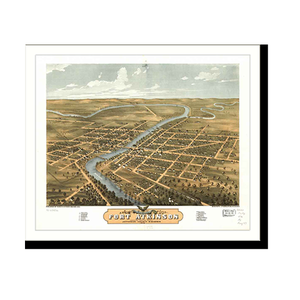 Panoramic Map - Fort Atkinson, Wisconsin, 1870 - Bird's Eye View Print