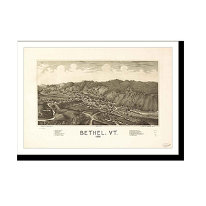 Panoramic Map - Bethel, Vermont, 1886 - Bird's Eye View Print