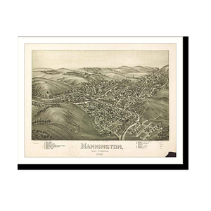 Panoramic Map - Mannington, West Virginia, 1897 - Bird's Eye View Print