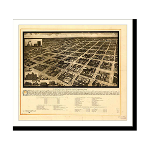 Panoramic Map - Amarillo, Texas, 1912 - Bird's Eye View Print