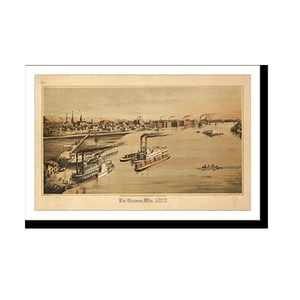 Panoramic Map - La Crosse, Wisconsin, 1873 - Bird's Eye View Print