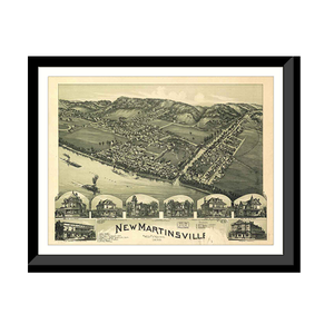 Panoramic Map - New Martinsville, West Virginia, 1899 - Bird's Eye View