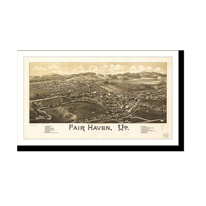Panoramic Map - Fair Haven, Vermont, 1886 - Bird's Eye View Print