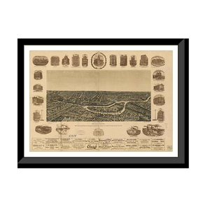 Panoramic Map - Dallas, Texas, 1892 - Bird's Eye View Print