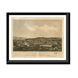 Panoramic Map - Ludlow, Vermont, 1859 - Bird's Eye View Print