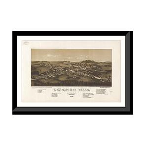 Panoramic Map - Menomonee, Wisconsin, 1886 - Bird's Eye View Print