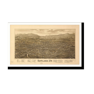 Panoramic Map - Rutland, Vermont, 1885 - Bird's Eye View Print