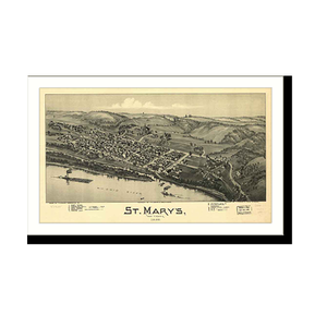Panoramic Map - St Marys, West Virginia, 1899 - Bird's Eye View Print