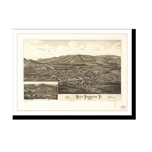 Panoramic Map - West Randolph, Vermont, 1886 - Bird's Eye View Print