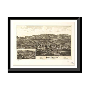 Panoramic Map - West Randolph, Vermont, 1886 - Bird's Eye View Print