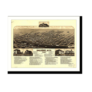 Panoramic Map - Cheyenne, Wyoming, 1868 - Bird's Eye View Print