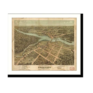 Panoramic Map - Peshtigo, Wisconsin, 1871 - Bird's Eye View Print