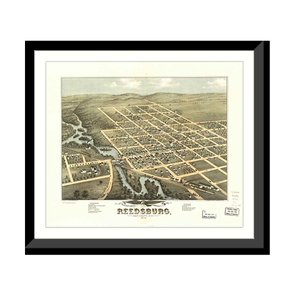 Panoramic Map - Reedsburg, Wisconsin, 1874 - Bird's Eye View Print