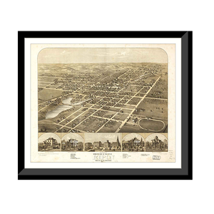Panoramic Map - Ripon, Wisconsin, 1867 - Bird's Eye View Print