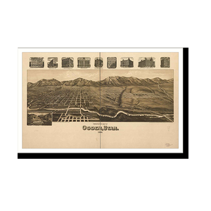 Panoramic Map - Ogden City, Utah, 1890 - Bird's Eye View Print